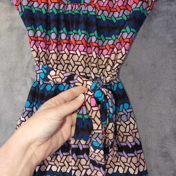 Trina Trunk Women Black Geometric Printed Jersey Office Resort-wear Church Dress - Picture 6 of 11